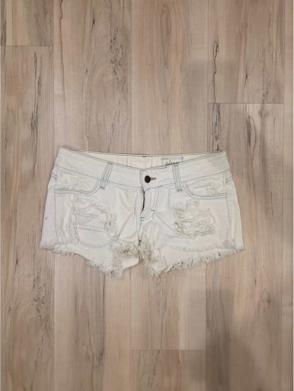 Siwy White Distressed Denim Shorts Size 26